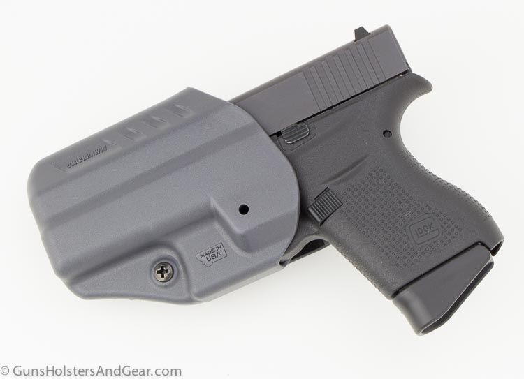 In this photo, we see the Glock 43 in the Blackhawk A.R.C. handgun holster which is great for EDC. Everyday carry or every-day carry is a collection of useful items that are consistently carried on person every day. The main reasons for having EDC are utility, self-sufficiency, and preparedness: to help individuals improve simple everyday problem solving, from the mundane to possible emergency situations such as first aid or self-defense etc.