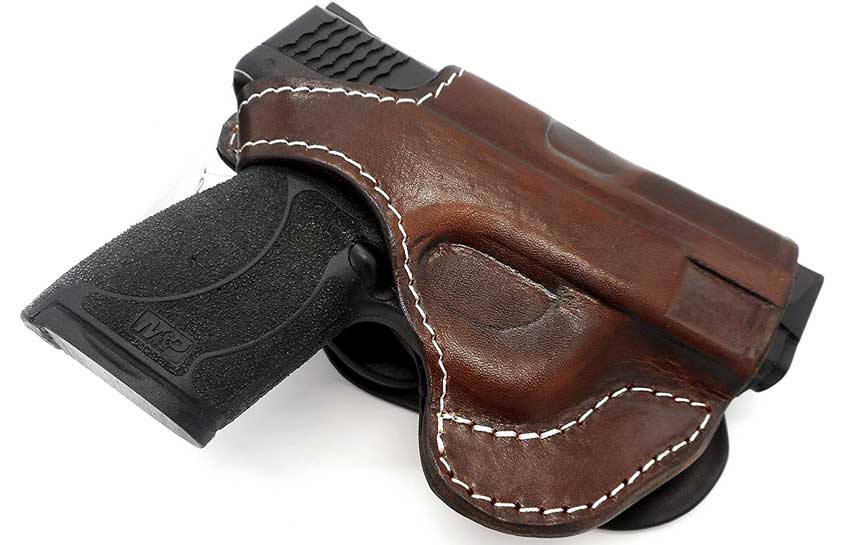 Right handed Leather Gun Holster for Smith & Wesson M&P Shield 40 & 9mm 