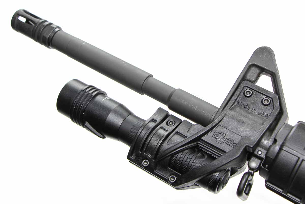 Elzetta flashlight mount for an AR15 with front sight base